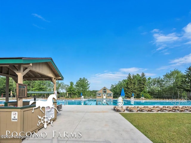 202 Palomino Pl, Tobyhanna, PA 18466 - community pool with a gazebo and a patio