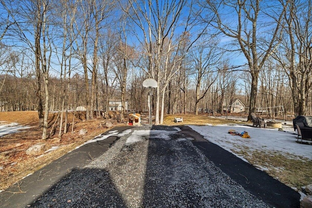 view of road with driveway