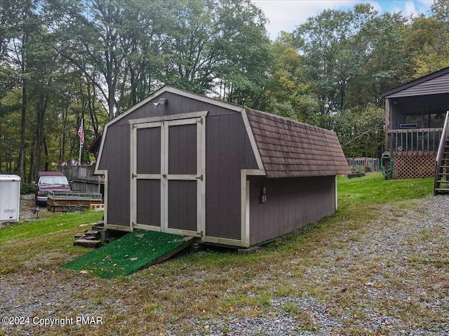 view of shed