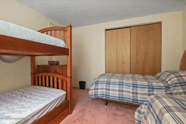 carpeted bedroom featuring a closet