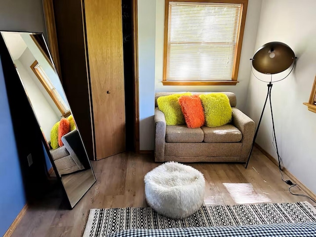 251 Dorchester Dr, Bushkill, PA 18324 - sitting room with baseboards and wood finished floors