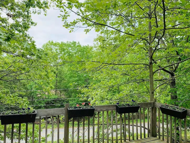 251 Dorchester Dr, Bushkill, PA 18324 - wooden terrace with a view of trees