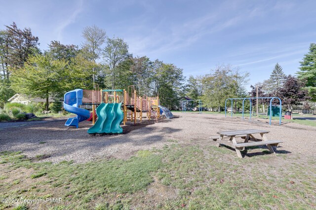 view of community jungle gym