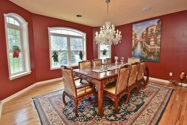 210 Edwin Ln, Stroudsburg, PA 18360 - dining room with a chandelier, light wood finished floors, baseboards, and recessed lighting