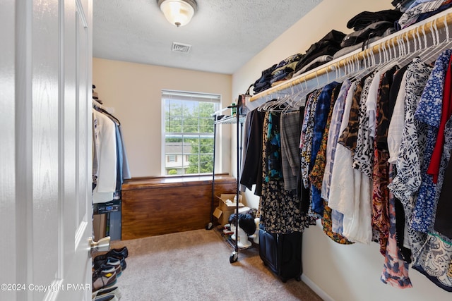 walk in closet with carpet and visible vents