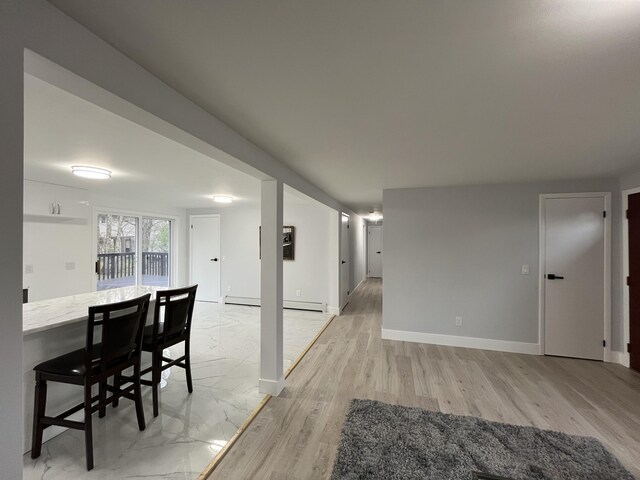 3015 Mountain Ter, Stroudsburg, PA 18360 - dining area with light wood-style floors and baseboards