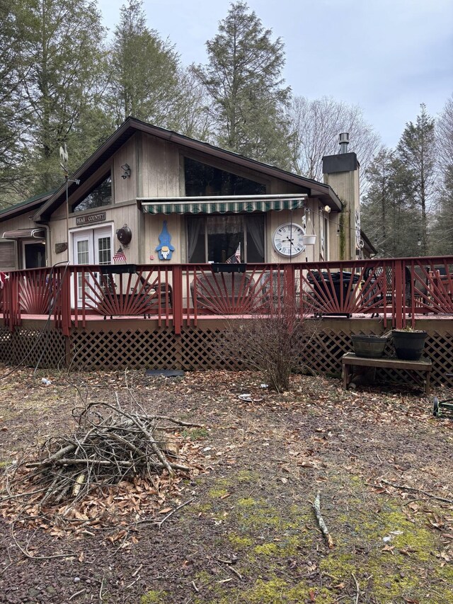 82 Pocono Rd, Albrightsville, PA 18210 - rear view of house with a chimney