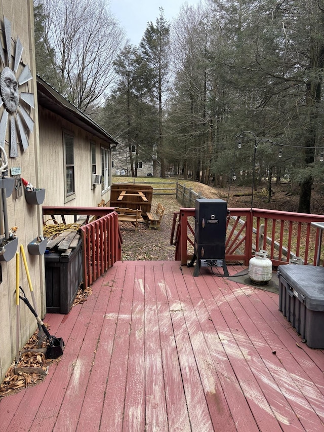 82 Pocono Rd, Albrightsville, PA 18210 - wooden deck featuring cooling unit