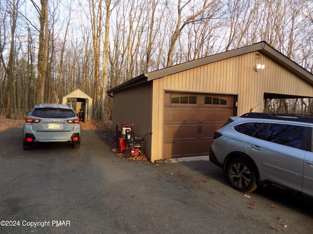 view of garage