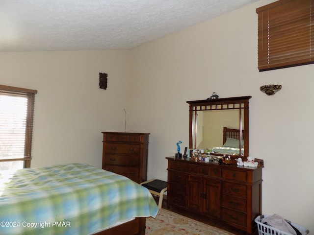 bedroom with a textured ceiling