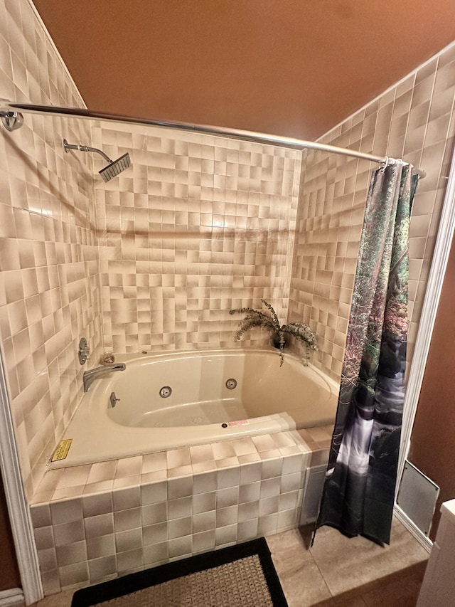 bathroom with tile patterned flooring