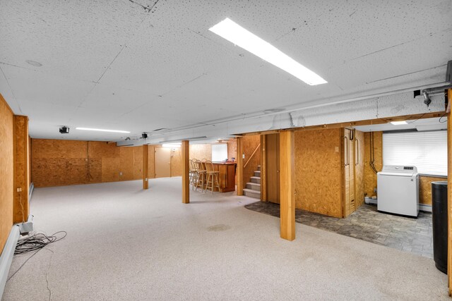 4620 Buck Valley Cir E, Stroudsburg, PA 18301 - finished below grade area with washer / dryer, stairs, and carpet flooring