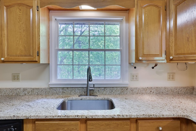 289 Towamensing Trl, Albrightsville, PA 18210 - kitchen with a sink, light stone counters, and dishwasher