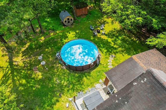 322 Clubhouse Dr, East Stroudsburg, PA 18302 - view from above of property featuring a pool area