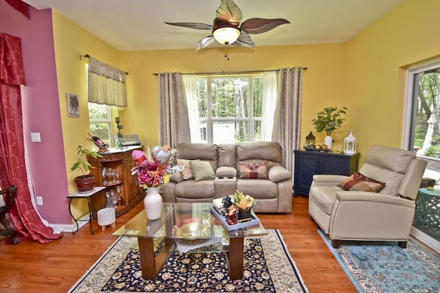 603 Washington Xing, East Stroudsburg, PA 18301 - living room featuring wood finished floors and a ceiling fan