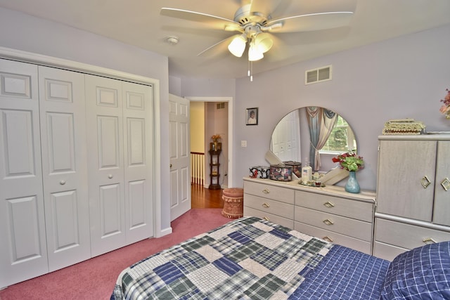 603 Washington Xing, East Stroudsburg, PA 18301 - bedroom featuring carpet floors, a closet, and a ceiling fan
