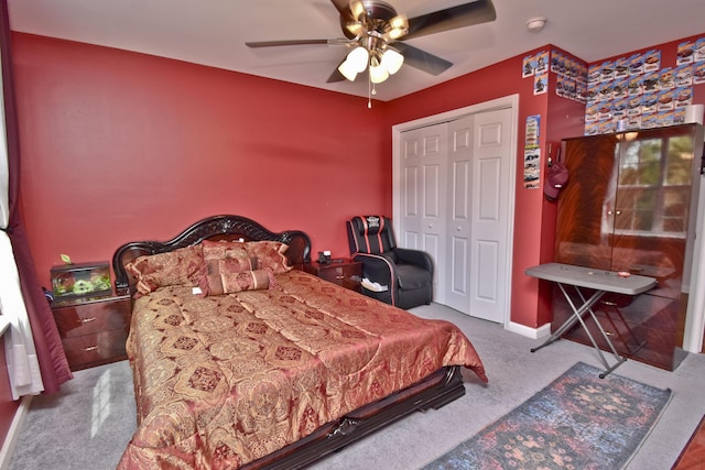 603 Washington Xing, East Stroudsburg, PA 18301 - bedroom with carpet floors, a closet, and a ceiling fan