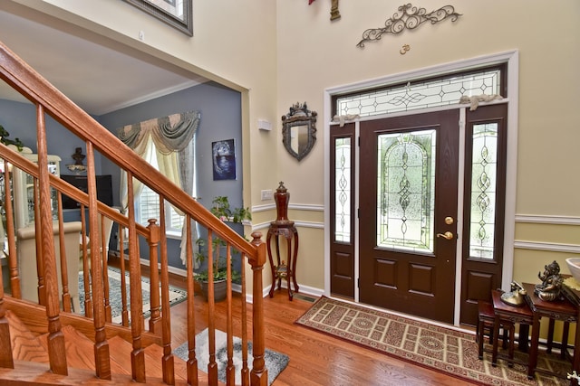 603 Washington Xing, East Stroudsburg, PA 18301 - foyer with stairway and wood finished floors