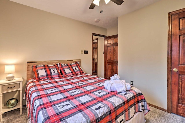 54 Spencer Ln, Albrightsville, PA 18210 - bedroom with carpet flooring and ceiling fan