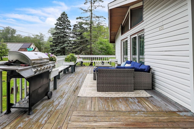 1900 Horseshoe Bnd, Tobyhanna, PA 18466 - wooden deck featuring an outdoor living space and grilling area