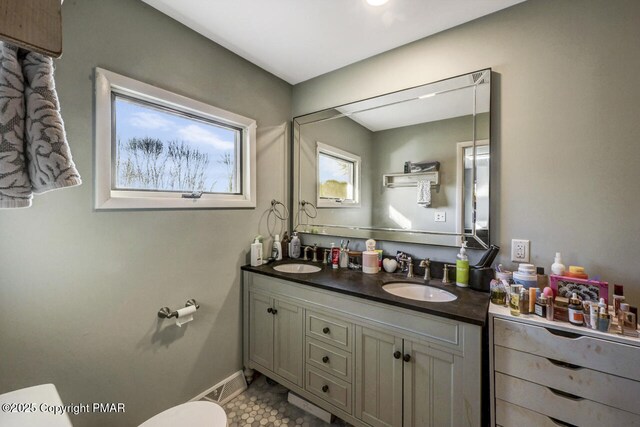 bathroom with vanity and toilet