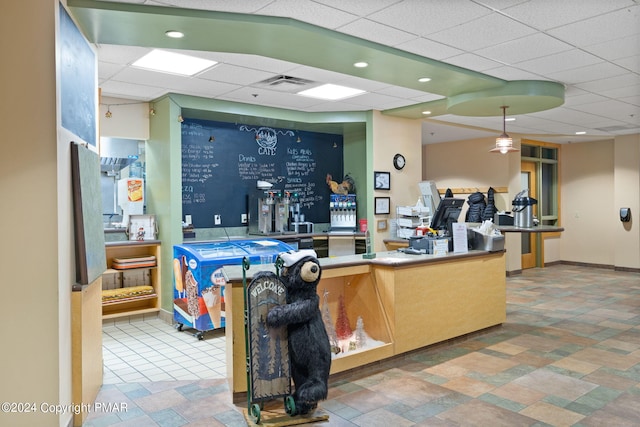 interior space with visible vents and a community bar