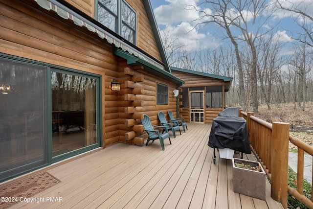 1212 Acacia Dr, Hawley, PA 18428 - view of wooden terrace