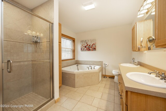 1212 Acacia Dr, Hawley, PA 18428 - bathroom featuring tile patterned floors, a bath, and a sink