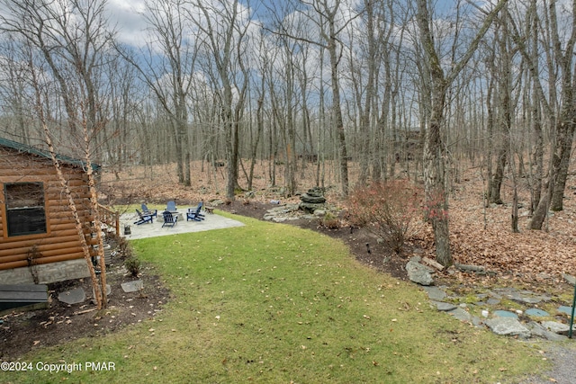 1212 Acacia Dr, Hawley, PA 18428 - view of yard with a patio area and an outdoor fire pit
