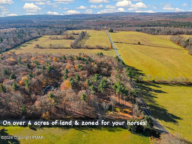 bird's eye view featuring a view of trees