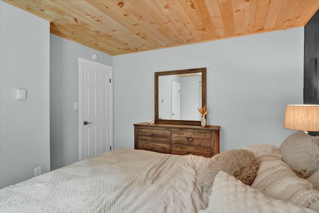 bedroom with wooden ceiling