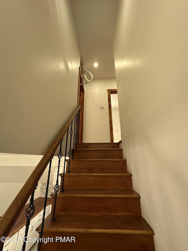 stairway with recessed lighting