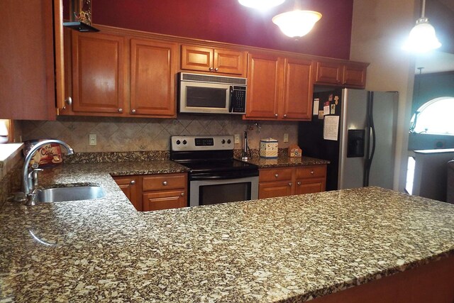 115 Gap View Rd, Milford, PA 18337 - kitchen featuring appliances with stainless steel finishes, dark stone countertops, and tasteful backsplash