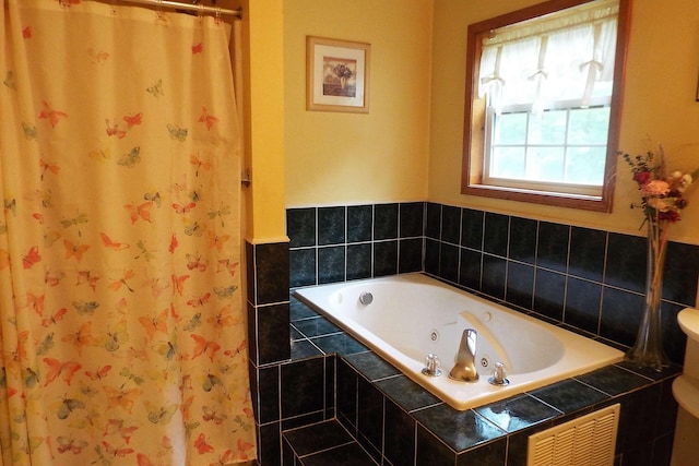 115 Gap View Rd, Milford, PA 18337 - bathroom featuring a whirlpool tub and a shower with curtain
