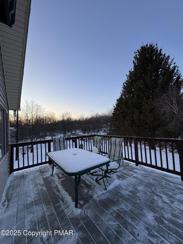 view of deck at dusk