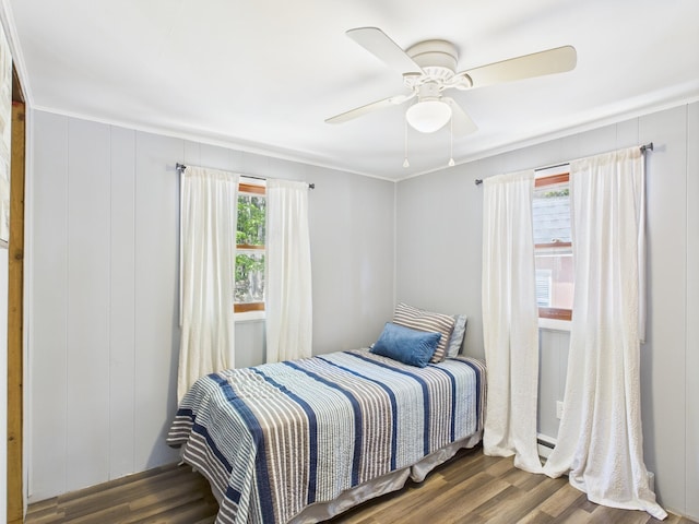 105 Buffalo Trl, Pocono Lake, PA 18347 - bedroom with dark wood-style flooring and ceiling fan
