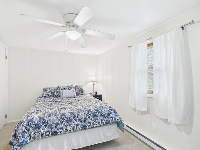 105 Buffalo Trl, Pocono Lake, PA 18347 - carpeted bedroom featuring baseboard heating and ceiling fan