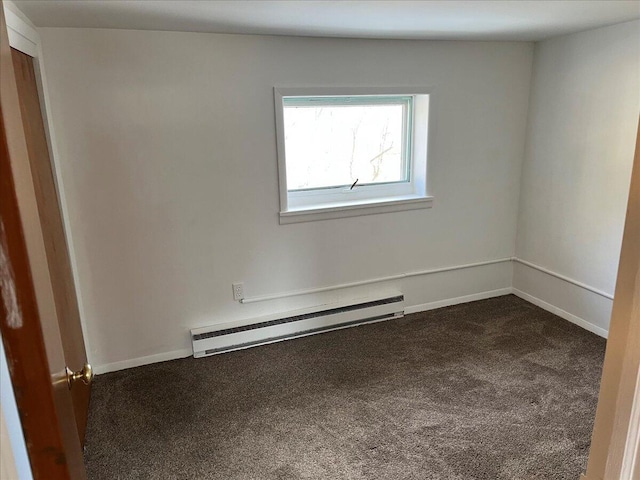 253 Thomas Rd, Blakeslee, PA 18610 - unfurnished room with a baseboard radiator and dark carpet