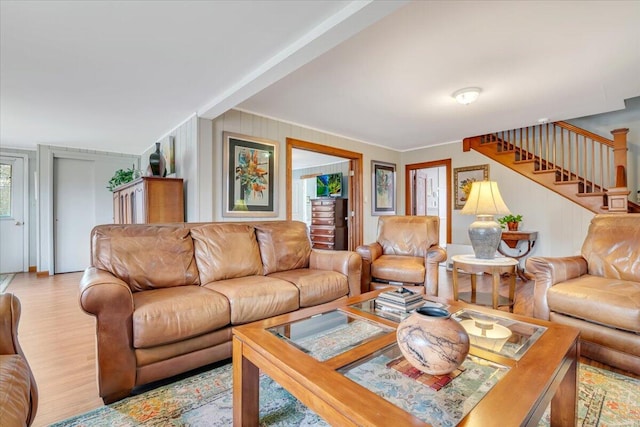 253 Thomas Rd, Blakeslee, PA 18610 - living room featuring wood finished floors and stairs