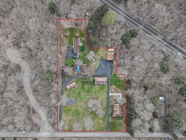 253 Thomas Rd, Blakeslee, PA 18610 - aerial view of property's location featuring property parcel outlined
