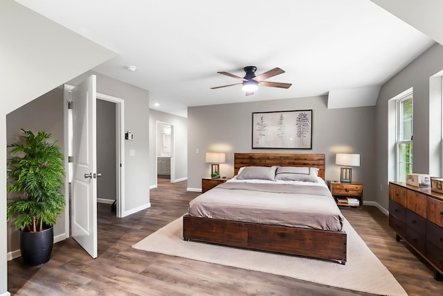 21 Wilde Gln, Albrightsville, PA 18210 - bedroom with dark wood-style floors and ceiling fan