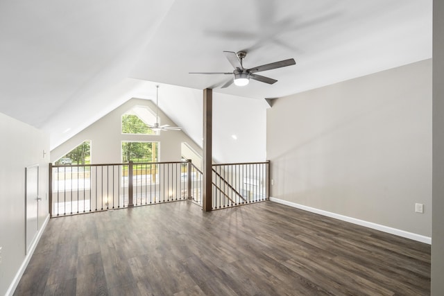 21 Wilde Gln, Albrightsville, PA 18210 - additional living space featuring ceiling fan, wood finished floors, and lofted ceiling