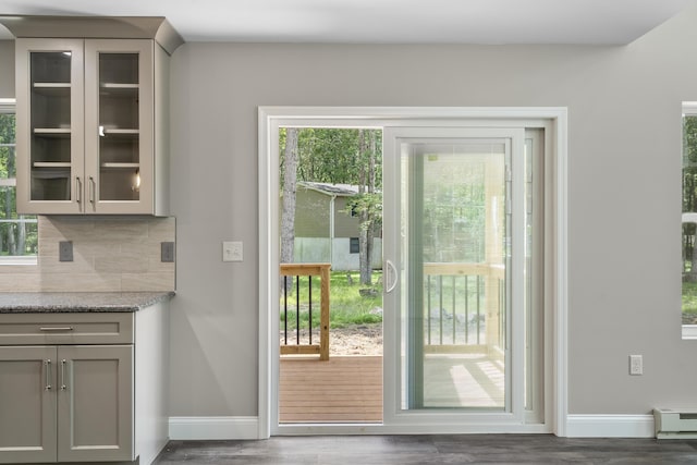 21 Wilde Gln, Albrightsville, PA 18210 - doorway featuring a baseboard radiator and wood finished floors