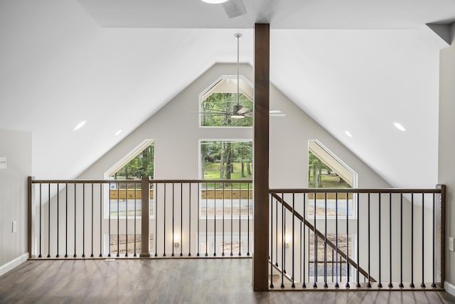 21 Wilde Gln, Albrightsville, PA 18210 - hallway with wood finished floors and high vaulted ceiling
