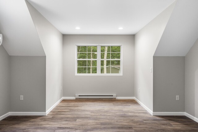 21 Wilde Gln, Albrightsville, PA 18210 - additional living space featuring baseboard heating, wood finished floors, and recessed lighting