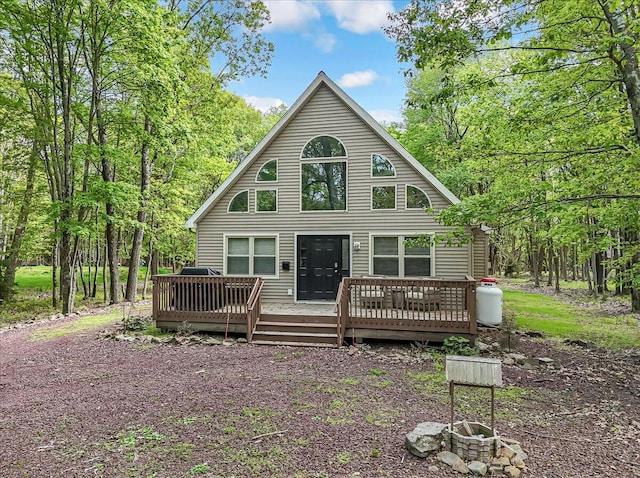 186 Brier Crest Rd, Blakeslee, PA 18610 - rear view of house with a deck