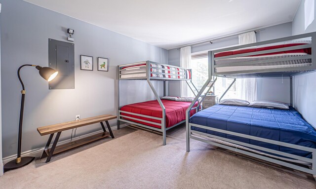 6435 Marvin Gdns, Tobyhanna, PA 18466 - carpeted bedroom featuring electric panel and baseboards