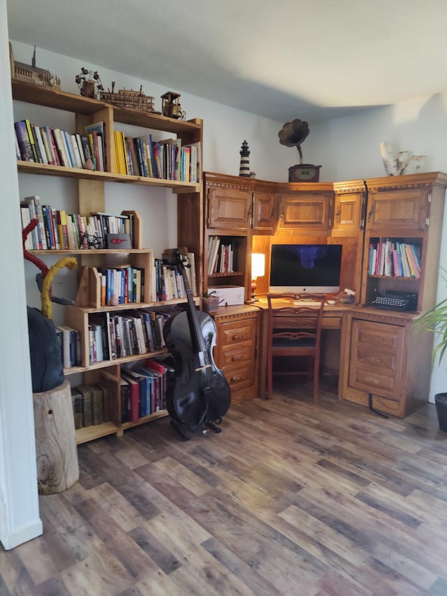 office area featuring wood finished floors