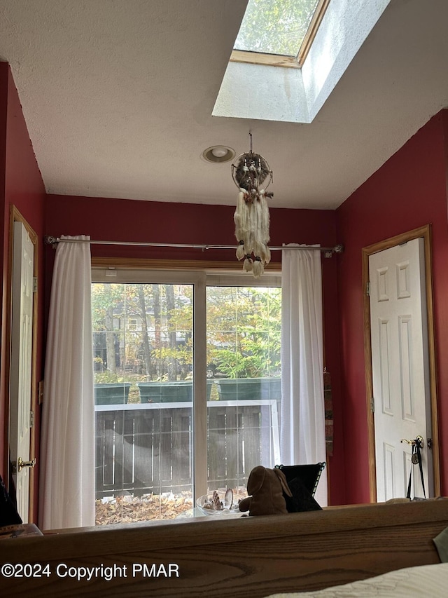 interior details featuring a skylight