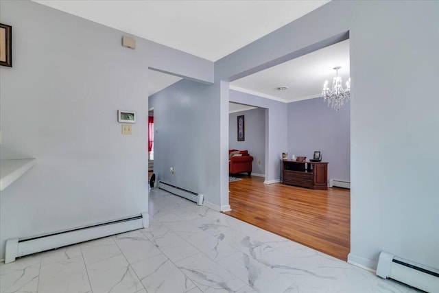 190 Reunion Rdg, East Stroudsburg, PA 18301 - unfurnished room with a baseboard radiator and marble finish floor